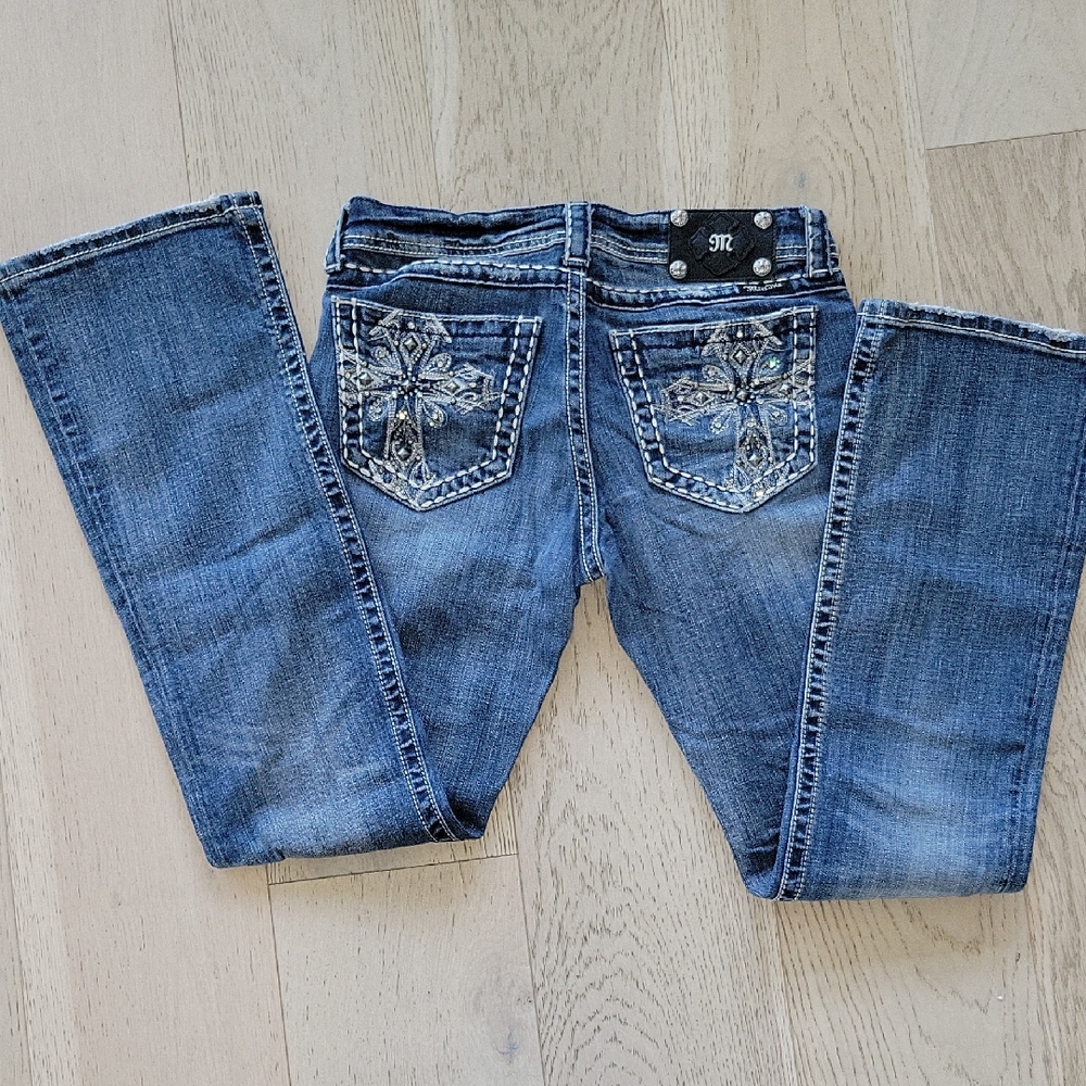 Miss Me Dark Blue Embellished Bootcut Jeans